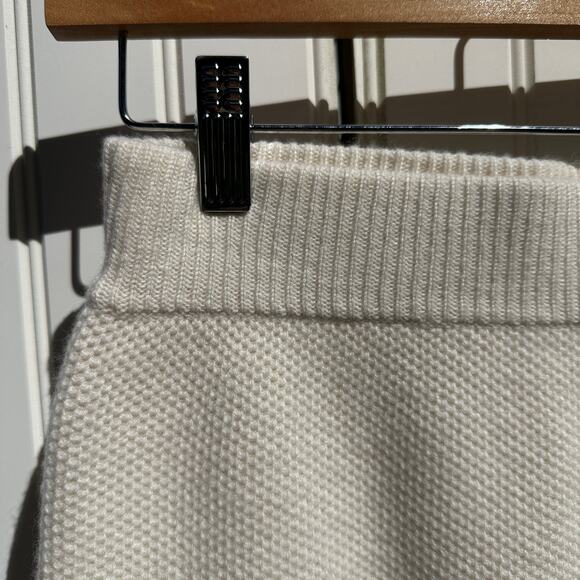 Lisa Yang Adela Skirt 100% Cashmere Cream Size 0 Extra Small XS Mini Fringe Trim - Picture 10 of 14